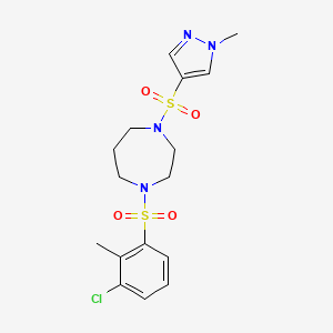 1-((3-chloro-2-methylphenyl)sulfonyl)-4-((1-methyl-1H-pyrazol-4-yl)sulfonyl)-1,4-diazepane