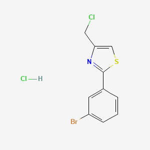 molecular formula C10H8BrCl2NS B2497841 2-(3-Bromophenyl)-4-(chloromethyl)-1,3-thiazole hydrochloride CAS No. 1052539-88-4