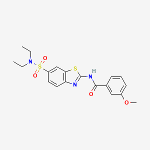 molecular formula C19H21N3O4S2 B2497843 N-[6-(diethylsulfamoyl)-1,3-benzothiazol-2-yl]-3-methoxybenzamide CAS No. 717894-93-4