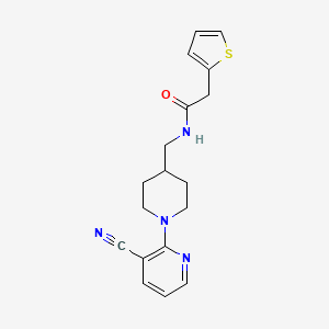 B2497850 N-((1-(3-cyanopyridin-2-yl)piperidin-4-yl)methyl)-2-(thiophen-2-yl)acetamide CAS No. 1797123-96-6
