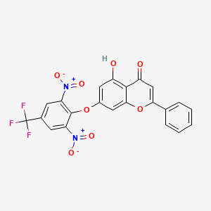 B2497857 7-[2,6-dinitro-4-(trifluoromethyl)phenoxy]-5-hydroxy-2-phenyl-4H-chromen-4-one CAS No. 306280-20-6