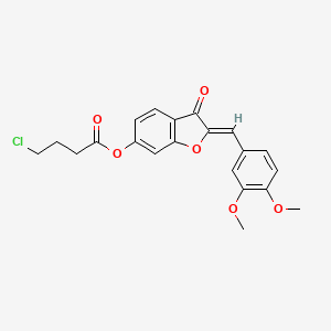 (Z)-2-(3,4-dimethoxybenzylidene)-3-oxo-2,3-dihydrobenzofuran-6-yl 4-chlorobutanoate