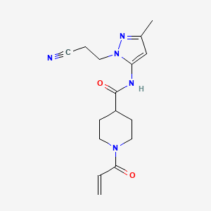 N-[2-(2-Cyanoethyl)-5-methylpyrazol-3-yl]-1-prop-2-enoylpiperidine-4-carboxamide
