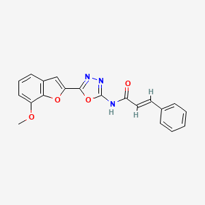 molecular formula C20H15N3O4 B2497921 N-(5-(7-methoxybenzofuran-2-yl)-1,3,4-oxadiazol-2-yl)cinnamamide CAS No. 941956-54-3