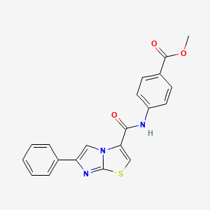 molecular formula C20H15N3O3S B2497937 Methyl 4-(6-phenylimidazo[2,1-b]thiazole-3-carboxamido)benzoate CAS No. 1021260-38-7