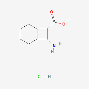 molecular formula C10H18ClNO2 B2497966 methyl8-aminobicyclo[4.2.0]octane-7-carboxylatehydrochloride CAS No. 2361634-74-2