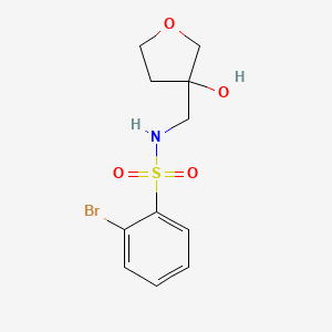 molecular formula C11H14BrNO4S B2497974 2-bromo-N-[(3-hydroxyoxolan-3-yl)methyl]benzene-1-sulfonamide CAS No. 1919521-26-8