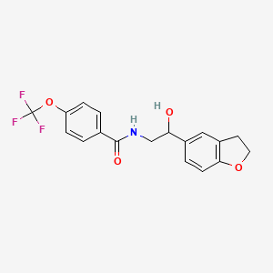 molecular formula C18H16F3NO4 B2497988 N-[2-(2,3-DIHYDRO-1-BENZOFURAN-5-YL)-2-HYDROXYETHYL]-4-(TRIFLUOROMETHOXY)BENZAMIDE CAS No. 1421457-11-5