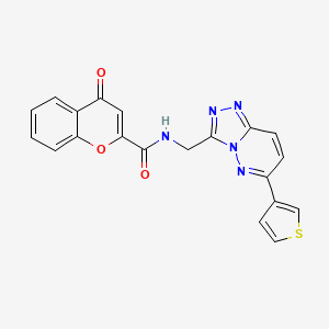 4-oxo-N-((6-(thiophen-3-yl)-[1,2,4]triazolo[4,3-b]pyridazin-3-yl)methyl)-4H-chromene-2-carboxamide
