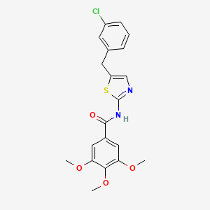 molecular formula C20H19ClN2O4S B2498018 N-(5-(3-chlorobenzyl)thiazol-2-yl)-3,4,5-trimethoxybenzamide CAS No. 301341-28-6