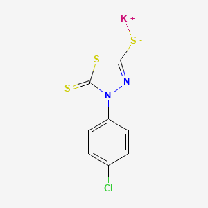 molecular formula C8H4ClKN2S3 B2498033 Potassium [4-(4-chlorophenyl)-5-sulfanylidene-4,5-dihydro-1,3,4-thiadiazol-2-yl]sulfanide CAS No. 1049756-11-7
