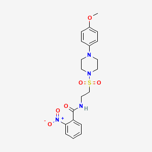molecular formula C20H24N4O6S B2498036 N-(2-((4-(4-methoxyphenyl)piperazin-1-yl)sulfonyl)ethyl)-2-nitrobenzamide CAS No. 897610-68-3