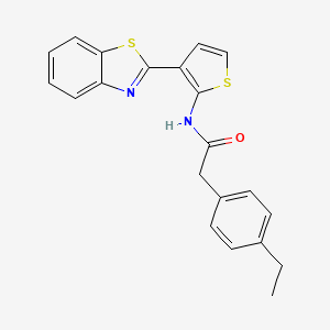 molecular formula C21H18N2OS2 B2498038 N-[3-(1,3-benzothiazol-2-yl)thiophen-2-yl]-2-(4-ethylphenyl)acetamide CAS No. 923428-76-6