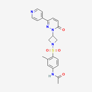 molecular formula C21H21N5O4S B2498043 N-[3-methyl-4-({3-[6-oxo-3-(pyridin-4-yl)-1,6-dihydropyridazin-1-yl]azetidin-1-yl}sulfonyl)phenyl]acetamide CAS No. 2380189-05-7