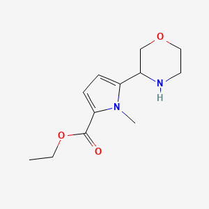 molecular formula C12H18N2O3 B2498051 Ethyl 1-methyl-5-morpholin-3-ylpyrrole-2-carboxylate CAS No. 2287334-29-4