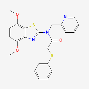 molecular formula C23H21N3O3S2 B2498053 N-(4,7-dimethoxybenzo[d]thiazol-2-yl)-2-(phenylthio)-N-(pyridin-2-ylmethyl)acetamide CAS No. 886901-28-6