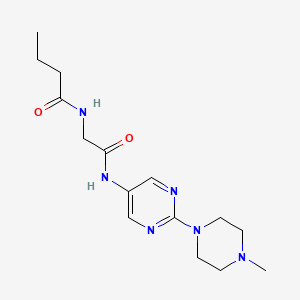 molecular formula C15H24N6O2 B2498078 N-({[2-(4-methylpiperazin-1-yl)pyrimidin-5-yl]carbamoyl}methyl)butanamide CAS No. 1797291-26-9