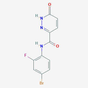 molecular formula C11H7BrFN3O2 B2498089 N-(4-bromo-2-fluorophenyl)-6-oxo-1,6-dihydropyridazine-3-carboxamide CAS No. 899956-94-6