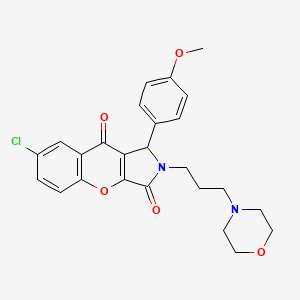 molecular formula C25H25ClN2O5 B2498102 7-Chloro-1-(4-methoxyphenyl)-2-(3-morpholinopropyl)-1,2-dihydrochromeno[2,3-c]pyrrole-3,9-dione CAS No. 631882-82-1