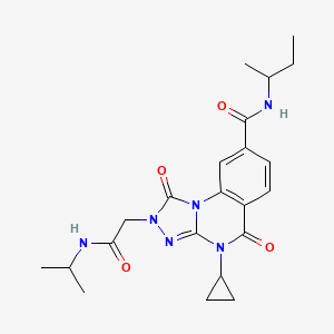 molecular formula C22H28N6O4 B2498107 N-(butan-2-yl)-4-cyclopropyl-1,5-dioxo-2-{[(propan-2-yl)carbamoyl]methyl}-1H,2H,4H,5H-[1,2,4]triazolo[4,3-a]quinazoline-8-carboxamide CAS No. 1207008-65-8