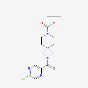 molecular formula C17H23ClN4O3 B2498121 Tert-butyl 2-(5-chloropyrazine-2-carbonyl)-2,7-diazaspiro[3.5]nonane-7-carboxylate CAS No. 2377036-14-9
