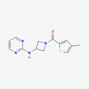 molecular formula C13H14N4OS B2498166 N-[1-(4-methylthiophene-2-carbonyl)azetidin-3-yl]pyrimidin-2-amine CAS No. 2034605-26-8