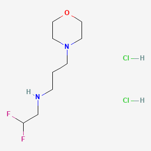 molecular formula C9H19ClF2N2O B2498177 N-(2,2-Difluoroethyl)-N-(3-morpholin-4-ylpropyl)amine dihydrochloride CAS No. 1431966-02-7