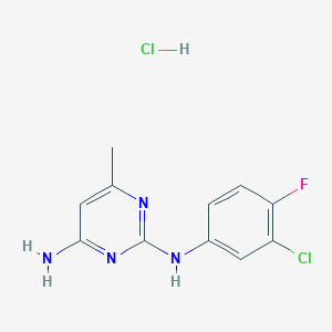N2-(3-chloro-4-fluorophenyl)-6-methylpyrimidine-2,4-diamine hydrochloride