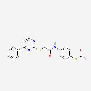 N-[4-(difluoromethylsulfanyl)phenyl]-2-(4-methyl-6-phenylpyrimidin-2-yl)sulfanylacetamide