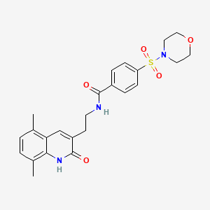 molecular formula C24H27N3O5S B2498212 N-(2-(5,8-dimethyl-2-oxo-1,2-dihydroquinolin-3-yl)ethyl)-4-(morpholinosulfonyl)benzamide CAS No. 851407-26-6