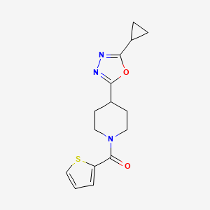 (4-(5-Cyclopropyl-1,3,4-oxadiazol-2-yl)piperidin-1-yl)(thiophen-2-yl)methanone