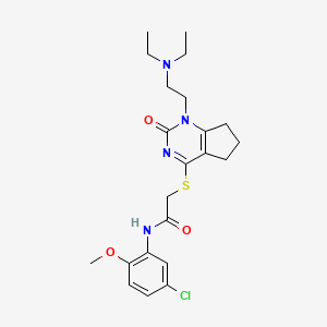 N-(5-chloro-2-methoxyphenyl)-2-((1-(2-(diethylamino)ethyl)-2-oxo-2,5,6,7-tetrahydro-1H-cyclopenta[d]pyrimidin-4-yl)thio)acetamide
