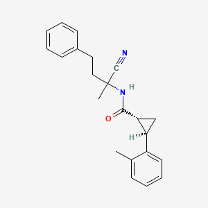 molecular formula C22H24N2O B2498247 (1R,2R)-N-(2-Cyano-4-phenylbutan-2-yl)-2-(2-methylphenyl)cyclopropane-1-carboxamide CAS No. 2173961-92-5