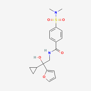 molecular formula C18H22N2O5S B2498281 N-[2-cyclopropyl-2-(furan-2-yl)-2-hydroxyethyl]-4-(dimethylsulfamoyl)benzamide CAS No. 1396708-20-5