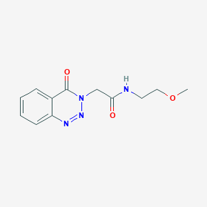 molecular formula C12H14N4O3 B2498283 N-(2-methoxyethyl)-2-(4-oxo-3,4-dihydro-1,2,3-benzotriazin-3-yl)acetamide CAS No. 440331-86-2