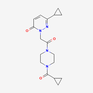 2-(2-(4-(cyclopropanecarbonyl)piperazin-1-yl)-2-oxoethyl)-6-cyclopropylpyridazin-3(2H)-one