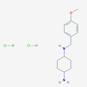 molecular formula C14H24Cl2N2O B2498289 (1R*,4R*)-N1-(4-Methoxybenzyl)cyclohexane-1,4-diamine dihydrochloride CAS No. 1286265-71-1