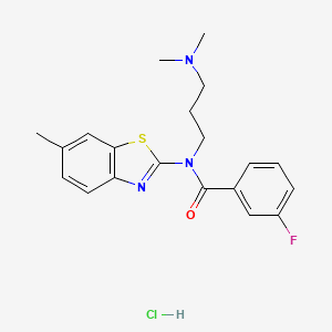 N-(3-(dimethylamino)propyl)-3-fluoro-N-(6-methylbenzo[d]thiazol-2-yl)benzamide hydrochloride