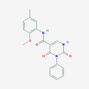 molecular formula C19H17N3O4 B2498299 N-(2-methoxy-5-methylphenyl)-2,4-dioxo-3-phenyl-1,2,3,4-tetrahydropyrimidine-5-carboxamide CAS No. 887897-54-3