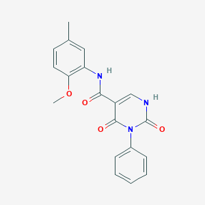 molecular formula C19H17N3O4 B2498299 N-(2-methoxy-5-methylphenyl)-2,4-dioxo-3-phenyl-1H-pyrimidine-5-carboxamide CAS No. 887897-54-3