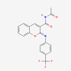 (Z)-N-acetyl-2-((4-(trifluoromethyl)phenyl)imino)-2H-chromene-3-carboxamide