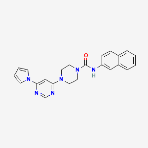 4-(6-(1H-pyrrol-1-yl)pyrimidin-4-yl)-N-(naphthalen-2-yl)piperazine-1-carboxamide