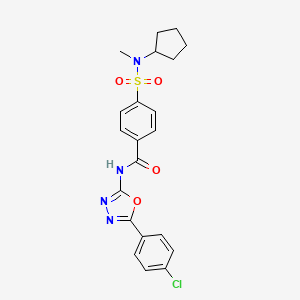 molecular formula C21H21ClN4O4S B2498316 N-[5-(4-chlorophenyl)-1,3,4-oxadiazol-2-yl]-4-[cyclopentyl(methyl)sulfamoyl]benzamide CAS No. 899982-75-3