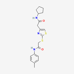 N-cyclopentyl-2-(2-((2-oxo-2-(p-tolylamino)ethyl)thio)thiazol-4-yl)acetamide