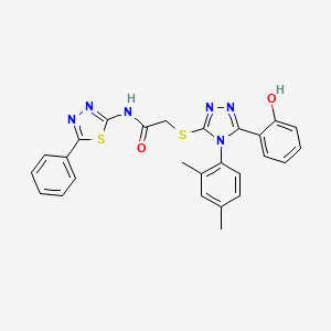 2-{[4-(2,4-dimethylphenyl)-5-(2-hydroxyphenyl)-4H-1,2,4-triazol-3-yl]sulfanyl}-N-(5-phenyl-1,3,4-thiadiazol-2-yl)acetamide