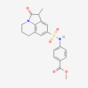 molecular formula C20H20N2O5S B2498339 methyl 4-(1-methyl-2-oxo-2,4,5,6-tetrahydro-1H-pyrrolo[3,2,1-ij]quinoline-8-sulfonamido)benzoate CAS No. 898427-28-6