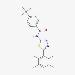 4-tert-butyl-N-[5-(2,3,5,6-tetramethylphenyl)-1,3,4-thiadiazol-2-yl]benzamide