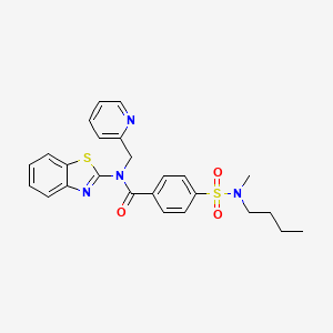 molecular formula C25H26N4O3S2 B2498350 N-(benzo[d]thiazol-2-yl)-4-(N-butyl-N-methylsulfamoyl)-N-(pyridin-2-ylmethyl)benzamide CAS No. 886904-79-6