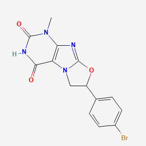 B2498353 7-(4-bromophenyl)-1-methyl-6,7-dihydrooxazolo[2,3-f]purine-2,4(1H,3H)-dione CAS No. 128944-22-9