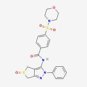 molecular formula C22H22N4O5S2 B2498361 4-(morpholinosulfonyl)-N-(5-oxido-2-phenyl-4,6-dihydro-2H-thieno[3,4-c]pyrazol-3-yl)benzamide CAS No. 958961-50-7